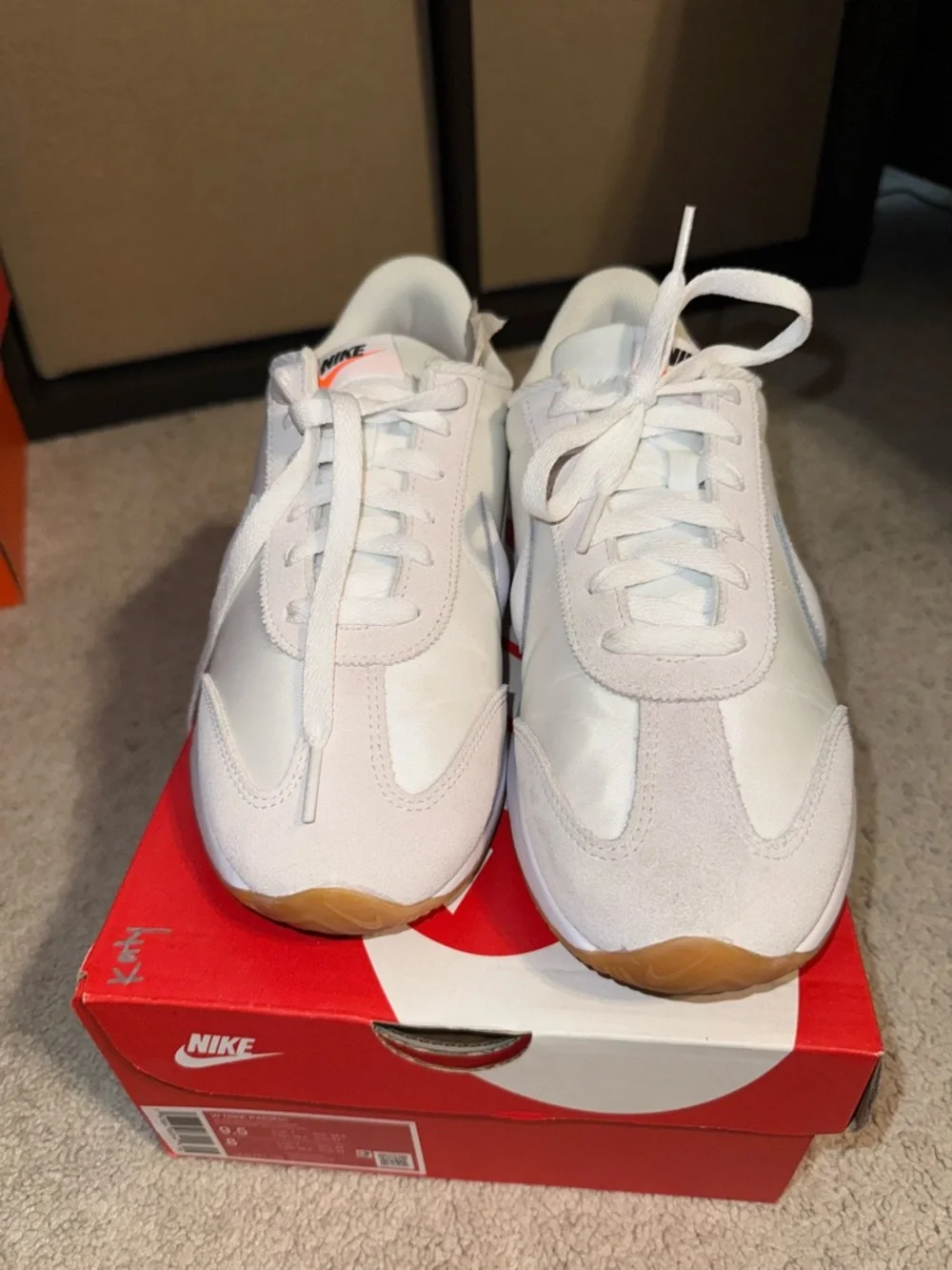 Nike Women’s Pacific Racer Sneakers - white/white safety orange - Picture 3 of 5